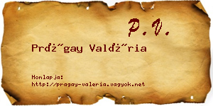 Prágay Valéria névjegykártya